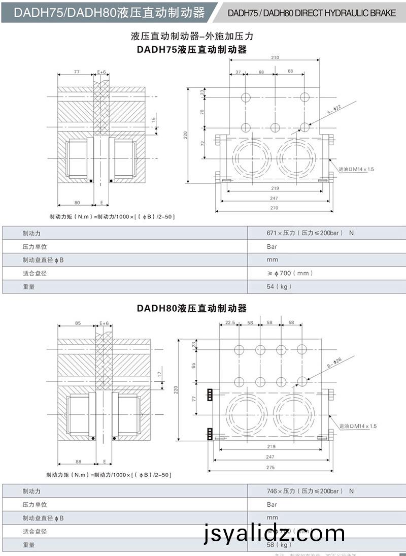 DADH75液壓直動製動器